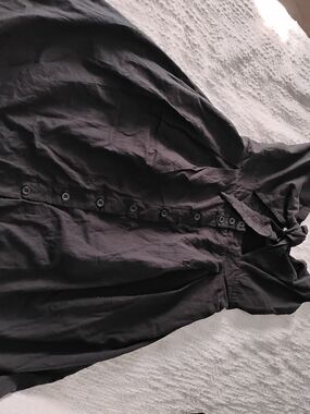 Women's Black Midi Button-Front Dress